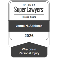 Rated by Super Lawyers® Rising Stars, Jenna N. Ashbeck, 2026. Wisconsin Personal Injury